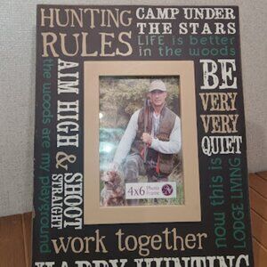 Hunting Cabin 4x6 Photo Picture Frame Camp Lodge Woods Den Rustic Hunter Decor